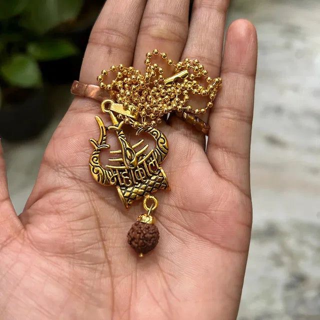 Shiva Trishul Damaru Necklace – Spiritual Protection Pendant