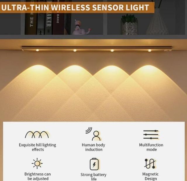 LED Motion Sensor Cabinet Light – USB Rechargeable